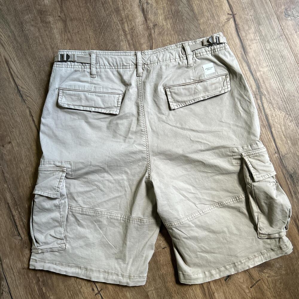 American Eagle Outfitters Cargo Shorts Mens 32 Beige Flex Adjustable Pockets - Picture 6 of 13